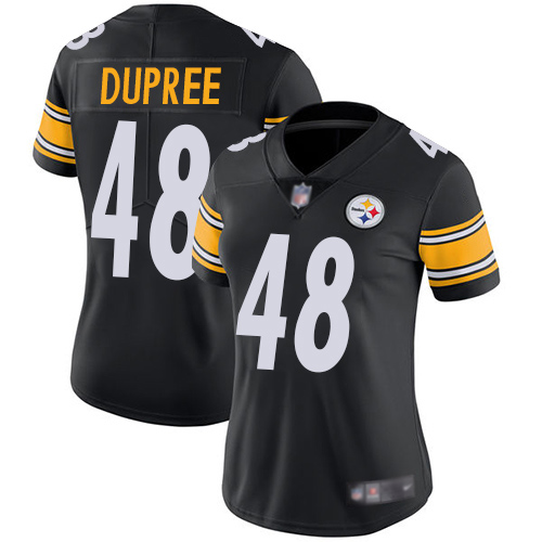 Women Pittsburgh Steelers Football #48 Limited Black Bud Dupree Home Vapor Untouchable Nike NFL Jersey->youth nfl jersey->Youth Jersey